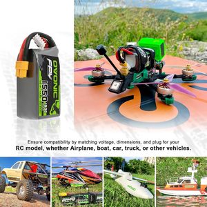 Batterie Lipo OVONIC 4S 1550mAh 14.8V 100C XT60 pour drone de course FPV RC Quadcopter - Product Image 5