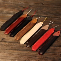 Étui à stylo en cuir pleine fleur avec logo personnalisé, pochette de protection en cuir véritable pour stylo plume et stylo bille, idéal pour le bureau