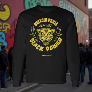 Maglietta a maniche lunghe Yellow Peril con design Black Power, maglietta promozionale - Product Image 3