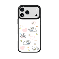 Coque de téléphone AG Feeling Black Edge avec motif chien vague dorée pour iPhone 17, 17 Pro Max, 16 Pro, 15 – Coque magnétique