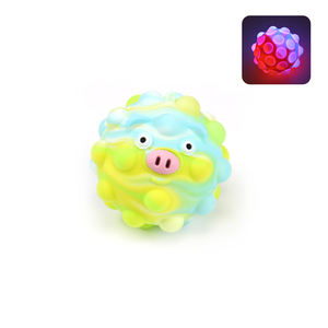 Hayvan domuz şekli açılır 3D silikon duyusal stres Fidgets topu oyuncak karanlıkta parlıyor hediye kutusu ile - Product Image 3