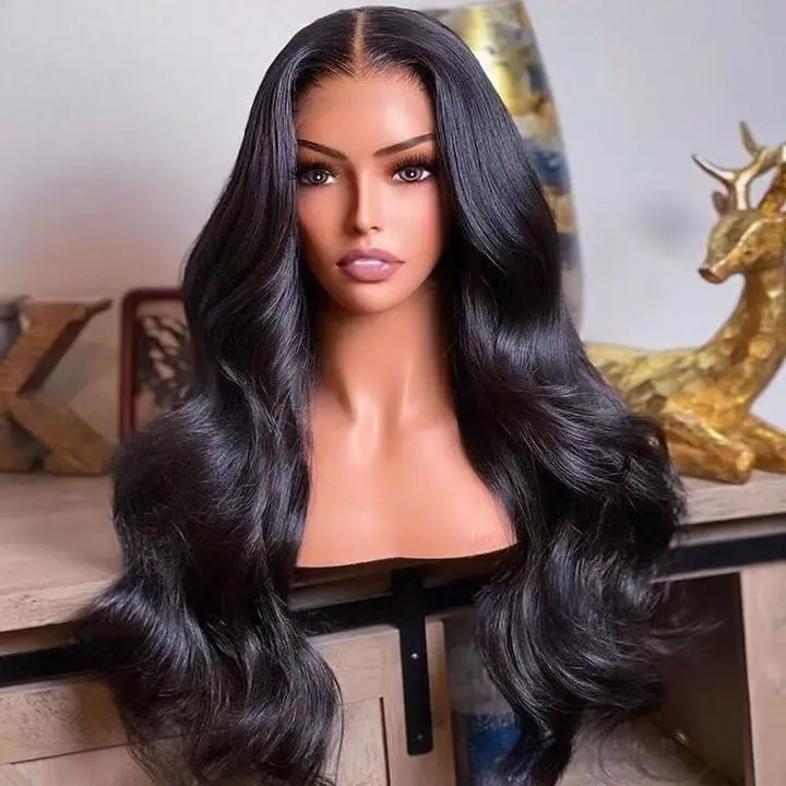 Wholesale Brazilian Human Hair Lace Front Wig Body Wave Virgin Hair Lace Wig For Black Women Pre Pluck Lace Wig With Baby Hair