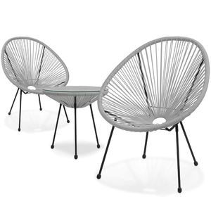 Ensemble de meubles de jardin en rotin PE durable, chaise longue en osier et fauteuil œuf <span class=keywords><strong>Acapulco</strong></span> pour l'extérieur - Product Image 5