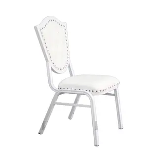 Contemporary Nordic White PU Banquet Reception Hotel Chairs New Design Stackable Upholstered Church Chair Living Room Dining