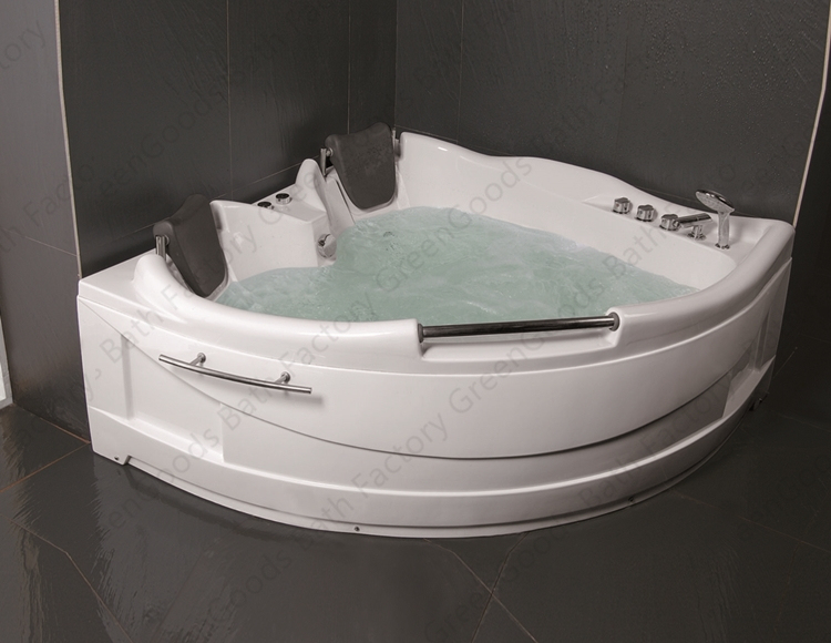 Adyce — baignoires d'angle longues pour 2 personnes, baignoire de Massage à Jet d'eau, avec Double, cascade