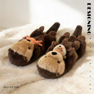 Lindo Peluche de Nutria Marina, Suave, 100% Poliéster, Muñeco Unisex Estilo Padre-Hijo Abrazando a un Cangrejo, Almohada Relajante para Niños - Product Image 3