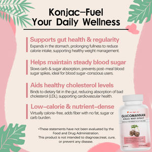 Capsules d'extrait de racine de konjac Glucomannane - Gestion du poids, soutien de la glycémie et santé intestinale, 120 capsules - Product Image 3