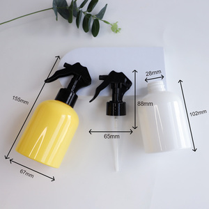 Bouteille plate courte en <span class=keywords><strong>plastique</strong></span> PET blanc et jaune de 250 ml avec pulvérisateur à pompe 24 mm sérigraphié pour <span class=keywords><strong>le</strong></span> nettoyage domestique – Meilleures ventes - Product Image 5