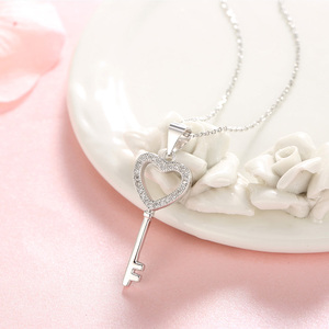 Regalo di Moda Personalizzato, Ciondolo <span class=keywords><strong>Portachiavi</strong></span> in <span class=keywords><strong>Argento</strong></span> Sterling <span class=keywords><strong>925</strong></span> con Zirconi, Placcato in Rodio e Oro - Product Image 2