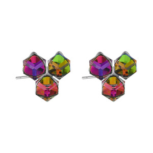 Geometric Stud Earrings Square Crystal Bezel Setting 14k Gold Post Party Fashion Jewelry - Product Image 5