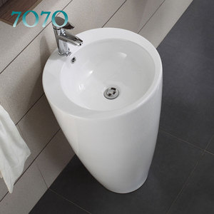<span class=keywords><strong>Lavabo</strong></span> de cerámica redondo de una pieza, soporte para <span class=keywords><strong>lavabo</strong></span>, Económico - Product Image 6