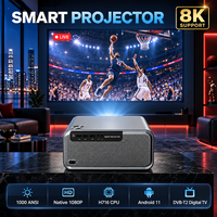 Projecteur 4K, résolution native 1080P, Android intelligent, WiFi, mise au point automatique, avec haut-parleurs HiFi, projecteur de cinéma maison professionnel