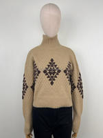 Pull en tricot à col roulé à manches longues décontracté pour femmes, hiver