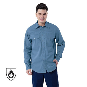 <span class=keywords><strong>Camisas</strong></span> <span class=keywords><strong>de</strong></span> <span class=keywords><strong>Trabajo</strong></span> Resistentes al Fuego y las Llamas <span class=keywords><strong>para</strong></span> Hombre, Manga Larga, con Botones <span class=keywords><strong>de</strong></span> Perla, CAT 2, <span class=keywords><strong>para</strong></span> Soldadores, en Oferta - Product Image 3
