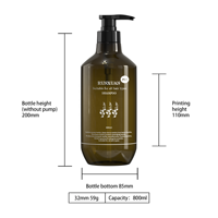 Runxuan PET 500ml Lotion Pompe Shampooing Bouteille OEM 300ml Luxe Vide Cosmétique Lotion Bouteille 800ml Shampooing Emballage en Plastique