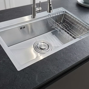 Fregadero de Cocina Moderno de Acero Inoxidable 304, de un Solo Tazón, para Instalar Bajo Encimera, Resistente a los Arañazos, para Interiores y Exteriores - Product Image 1