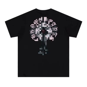 T-Shirt da Uomo a Maniche Corte con Stampa Digitale Cuori Cromati, Alta Grammatura 240g, Ecologica, Asciugatura Rapida, Stile Hip Hop, Modello Lavorato a Maglia, Vestibilità Ampia - Product Image 5