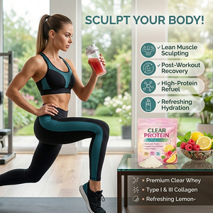 Colágeno + Proteína de Suero de Leche en Polvo, Directo del Fabricante, Sabor Limón y Frambuesa, Suplemento para Cabello, Piel y Uñas, Desarrollo Muscular - Product Image 6