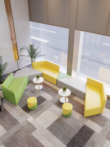 SF-49 Mobilier de bureau commercial moderne, canapé de réception, canapé de bureau en cuir, ensemble de canapés de bureau - Product Image 4