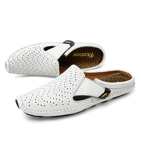 Mules pour hommes chaussures mocassins conduite pantoufles Penny mocassins appartements en cuir sans lacet à enfiler été Air trou bas respirant sandales