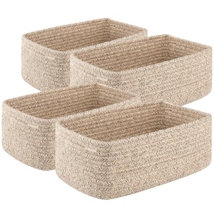 Cestas <span class=keywords><strong>de</strong></span> Almacenamiento Plegables <span class=keywords><strong>de</strong></span> Cuerda <span class=keywords><strong>de</strong></span> Algodón con Asa, Cestas <span class=keywords><strong>de</strong></span> Almacenamiento <span class=keywords><strong>para</strong></span> Organizar la Habitación del Bebé, Lindas Cestas <span class=keywords><strong>de</strong></span> <span class=keywords><strong>Regalo</strong></span> Tejidas - Product Image 2