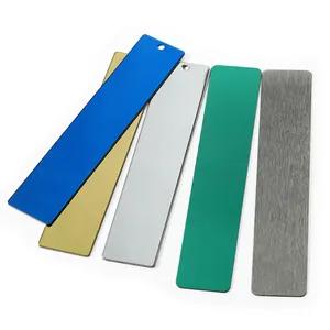 Custom rectangle stainless steel colorful metal blank bookmark