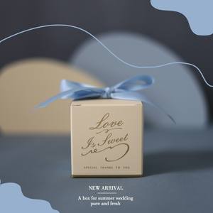 Boîte à bonbons bleue bordeaux et rouge faite à la main pour les mariages Petite boîte carrée en papier cadeau frais avec des matériaux recyclés pour les photos <span class=keywords><strong>de</strong></span> bougies - Product Image 1