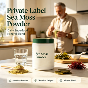 Poudre de mousse de mer à marque privée Chondrus Crispus, mélange minéral apaisant pour les intestins, superaliment quotidien, fabricant OEM - Product Image 5