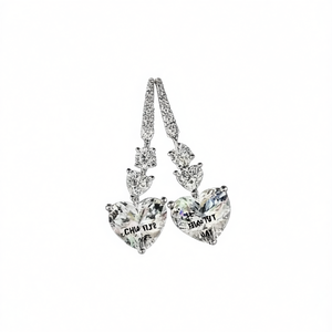 Boucles d'oreilles pendantes Chia TUT en argent 925 avec cristaux et strass sertis griffe, bijoux romantiques pour femme, mariage - Product Image 1