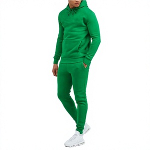 Conjunto Deportivo con Capucha para Hombre INDEX, Verde Sólido, Corte Regular, Estilo Casual para Otoño, con Bolsillos Laterales y Cintura Elástica - Product Image 1