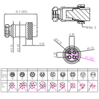 Connecteur aéronautique GX16 M12 (2-10 broches) - Prise industrielle en laiton pour câble de capteur, montage IP67, 5A 250V, boîtier en alliage de zinc