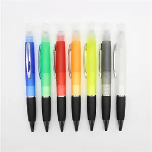 School supplier 3ml empty twist ballpoint pen custom logo plastic spray pen Perfume spray bottle pen