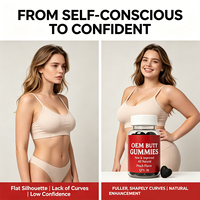 Nouvelles Gommes à Mâcher Naturelles Améliorées pour l'Amélioration des Fesses et des Hanches, Saveur Pêche, Complément Alimentaire de Bien-être pour le Contour du Corps des Femmes Adultes, 60 Gommes
