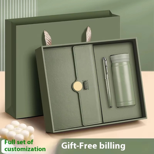 Cuaderno de cuero de alta calidad con logotipo personalizado y juego de regalo de Taza Termo de tapa dura para oficina de negocios Reunión Anual regalos corporativos - Product Image 2
