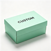 Boîte à chaussures personnalisée en carton rigide, couleur menthe mate, avec logo, pour collectionneur de chaussures et vente au détail