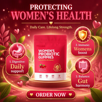 Probiotiques vaginaux, compléments alimentaires à base de plantes pour femmes, 60 gommes |   Gummies Probiotiques Équilibre Féminin & Canneberge pour la Santé des Femmes