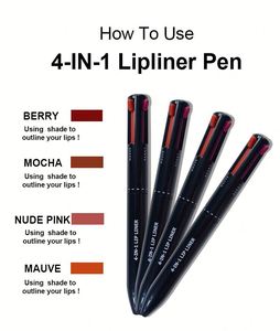 Lápiz Cosmético 4 en 1 con Logotipo Personalizado, Delineador de Labios de 4 Colores, Lápiz de Cejas de Alto Brillo, Lápiz de Maquillaje al por Mayor - Product Image 3