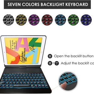 Clavier intelligent sans fil pliable et rotatif à 360° avec rétroéclairage et étui de protection - Product Image 3