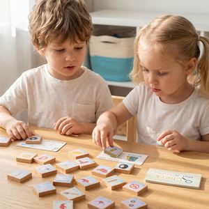 Rompecabezas de Encaje, Juego de Mesa de Madera Montessori para Niños, Juguete Educativo para el Reconocimiento de Objetos del Día a Día - Product Image 1
