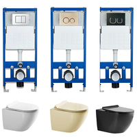 WC suspendu en céramique et porcelaine, sans réservoir, sans bride, avec siphon en P, pour villa et hôtel, vente en gros