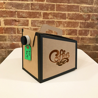 Boîte d'emballage de café en papier à emporter 1L 2L 3L 5L personnalisée boîte de café à emporter sac de bavoir de vin dans une boîte distributeur avec poignée
