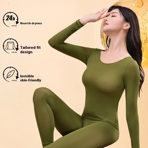 Phụ Nữ Của Hyaluronic Axit Giữ Ẩm Dài Tay Áo Nhiệt Thiết Lập Đàn Hồi Cao Cơ Sở Lớp Sưởi Ấm Vẻ Đẹp Mặt Nạ Độ Đàn Hồi Cao Dài - Product Image 3