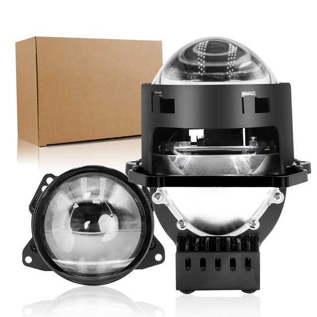 Super Bright 3 Inches 120W RHD LHD 12V 6500LM Fog Light Bi Led CK Reflector Kit Projector Lens Car Motorcycle Led Headlight