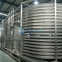 KHFT Gravity Modulaire Dumpling Brood IQF Mesh Belt Spirale Koeler Koelvriezer Conveyor Toren Tunnel Machine