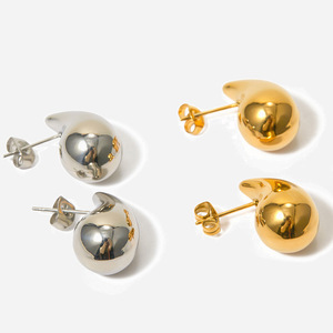 Fashion <b>Stud</b> <b>Earrings</b> Teardrop Shape 18k Gold Plated Zinc Alloy Minimalist Design For Women - Product Image 1