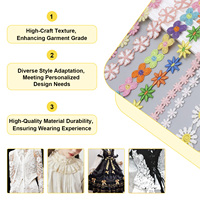 Vente en gros d'usine de dentelle brodée, matériau en coton écologique, dentelle à motifs floraux pour robes et textiles de maison
