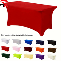 Housse de table rectangulaire extensible en polyester et élasthanne avec logo personnalisé, pour tables de 4/6/8 pieds, vente en gros
