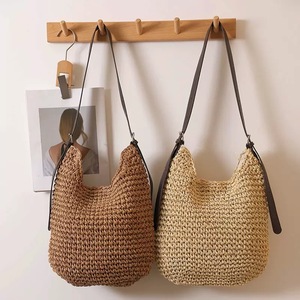 Sac à bandoulière en paille tressé à <span class=keywords><strong>la</strong></span> main, grand format, doux, style bohème vintage marron, idéal pour l'été et <span class=keywords><strong>la</strong></span> plage, pour femme, collection 2026 - Product Image 2
