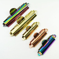 Abrazadera de encuadernación de oficina de 70mm y 110mm, Clip de tablero de bronce de latón antiguo dorado rosa arcoíris iridiscente, Clip dentado de portapapeles de Metal