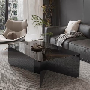 Consola moderna de estilo europeo, sofá, mesa de centro lateral, juego de mesa de té de grado superior con tapa de cristal para sala de estar o entrada - Product Image 1